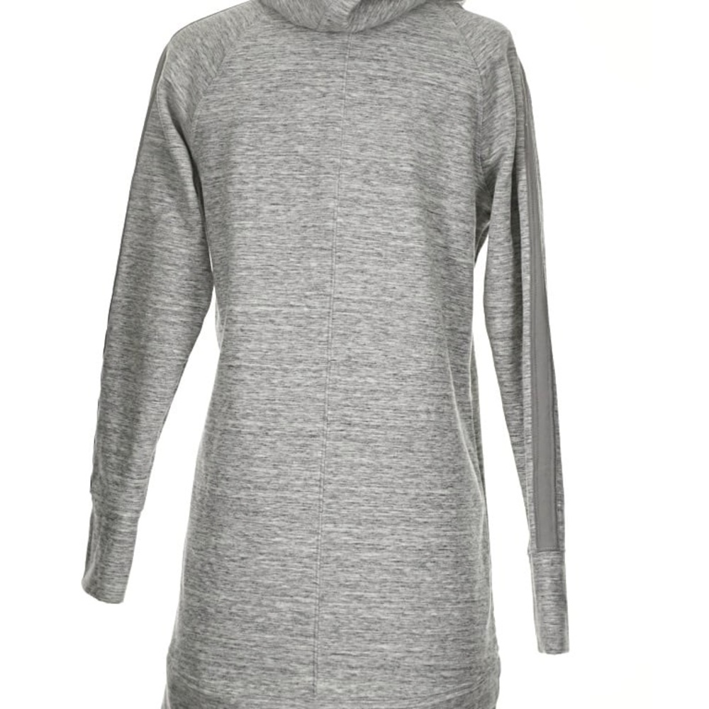 Athleta Light Gray Pullover Hoodie Sweatshirt Dress with Cowl Neck Large Petite - Picture 5 of 13